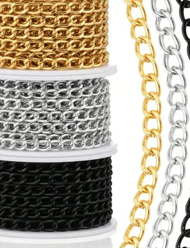 M-1m Cadena de aluminio, accesorios de cadena metálica para ropa, bolsos, joyería DIY, etiquetas, letreros de puertas, colgantes publicitarios, disp - Shein - FashionsVida