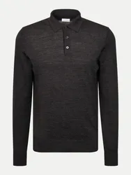 Poloshirt aus Wolle Schwarz M