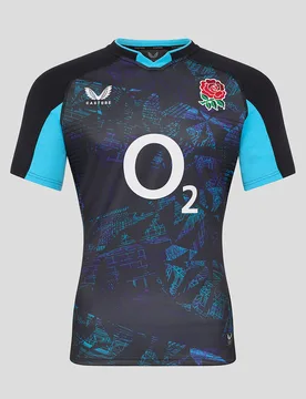 Men’s England Rugby Alternate Short Sleeve Pro Shirt – Caviar CAVIAR M male - Castore - FashionsVida