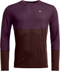 Haut technique manches longues en laine de mérinos 185 Rock'N'Wool LS M Dark Wild Berry für Herren aus Wolle Größe L Bordeaux