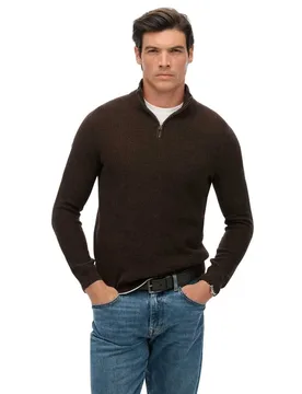Pull à Demi-zip M6110682a Dark Brown / Black M - Superdry - FashionsVida