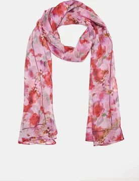 Fular chifón seda estampado flor difuminada - Latouche - FashionsVida
