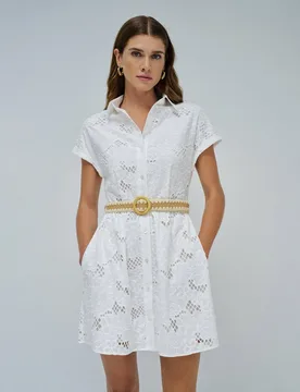 Vestido de mujer camisero bordado - Salsa Jeans - FashionsVida