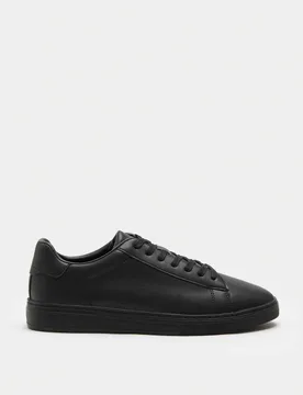 Lace Up Trainers Black/Black male - M&S - FashionsVida
