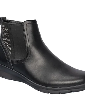 Wärmestiefelette Obermaterial Leder "Liane" schwarz 36 Damen - wonderwalk - FashionsVida
