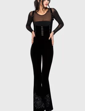 Gothic Korsett - Chapel Blessing - Velvet Underbust Corset Top - S bis XXL - für Damen - Größe L - schwarz - Frauen - female - Killstar - FashionsVida