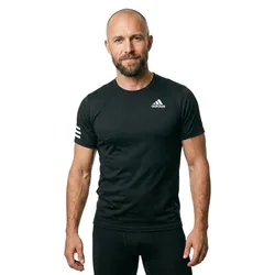 Club 3-stripe Short Sleeve T-shirt Black / White XS