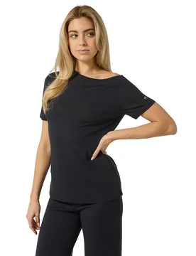 T-shirt à Manches Courtes Drop Shoulder Loose Fit Jet Black L - super.natural - FashionsVida