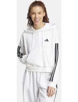 Sudadera de mujer Essentials French Terry Quarter-Zip 3 bandas - Adidas - FashionsVida