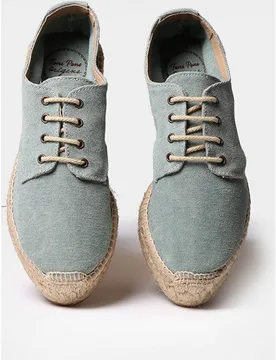 Alpargatas planas de mujer de tejido en tonos lisos con cordones - Toni Pons - FashionsVida