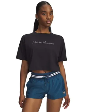 T-shirt à Manches Courtes Wm Crop Black L - Under armour - FashionsVida
