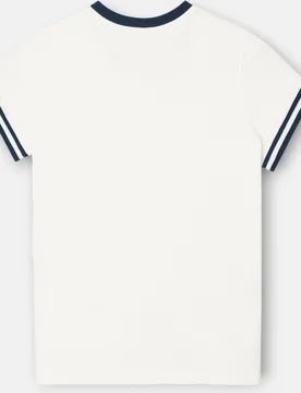 Camiseta de mujer parche escudo blanca - Silbon - FashionsVida