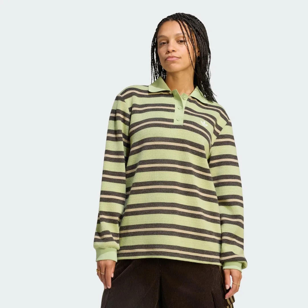 TOP STRIPE KNITTED POLO S Magic Lime - Adidas - FashionsVida
