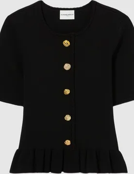 Top de punto de mujer manga corta cuello redondo - CLAUDIE PIERLOT - FashionsVida
