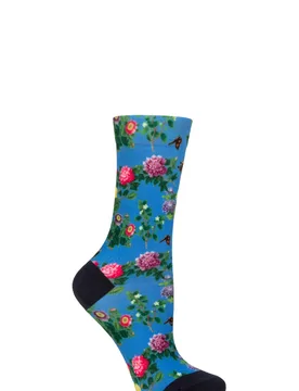 Women's 1 Pair RHS Royal Horticultural Society Patterned Socks Cornflower Blue 4-8 - Multi Coloured - Size: Small - SockShop - FashionsVida