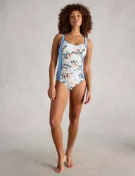 Splash Control Ruched Swimsuit White Mix female