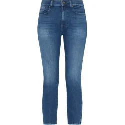 Vaquero pitillo de mujer relaxed skinny de tiro medio y bajo con vuelta
