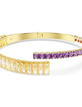 Bracciale rigido Matrix, Taglio misto, Multicolore, Finitura oro 18K M - Swarovski - FashionsVida