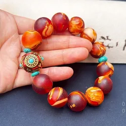 Portable perfume for men and women, amber ambergris beads, calming aromatherapy bracelet with Nepalese be