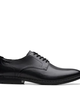 Men's Banbury Derby Black Leather Derby Shoes, Lace Up Size: 7.5-Standard Fit - Black - Size: 7.5-Standard Fit - Clarks - FashionsVida