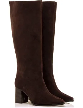Botas básicas altas de mujer en piel con puntera fina - mustang - FashionsVida