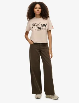 Superdry Damen Mid Rise Baggy Hose Khaki - Größe: 30/30 - 79.99 - FashionsVida