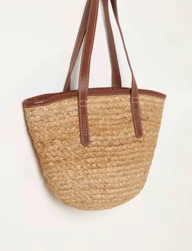 Raffia Mini Tote Bag Natural female - Fatface - FashionsVida