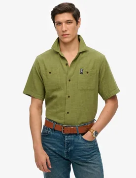 Superdry Herren The Merchant Store - Strukturiertes Kurzarmhemd Grün - Größe: Xxl - 79.99 - FashionsVida