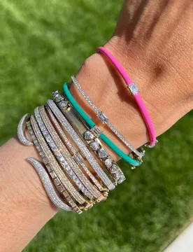 Colorful Fashion Women Jewelry Neon Candy Color Enamel 5A rectangleIced Out Bling CZ Bangle - Aliexpress - FashionsVida