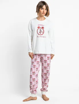 Pijama largo de mujer de punto de algodón - Disney - FashionsVida