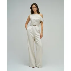 Mono wide de lino de mujer