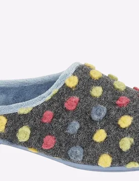 Amy Memory Foam Mule Slipper Womens - Blue - Size Uk 6 - Sleepers - FashionsVida