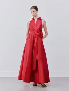Vestido largo con volumen - Woman Fiesta El Corte Inglés - FashionsVida