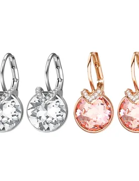 Bella V Drop Earring for Women Christmas Birthday Genuine Crystals from Austria Round Cut Dangle Silver Color Pierced Jewelry - Aliexpress - FashionsVida