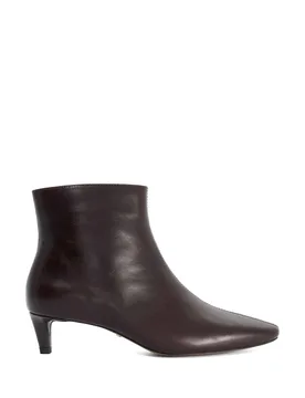 Leather Kitten Heel Ankle Boots Brown female - Dune london - FashionsVida