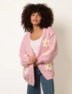 Daisy Cardigan - M/L / PINK - female - Blue Vanilla - FashionsVida