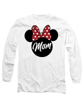 Unisex Minnie Mouse Mother's Day Mom in Ears Long Sleeve T-Shirt, White Size: Large - White - Size: L - Disney - FashionsVida