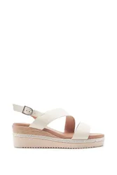 Women's 'Joani' Porvair Wedge Sandals in Off White Size: 6 - Off White - Size: 6