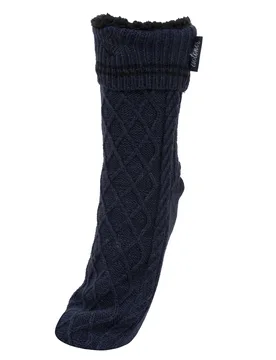 Chaussettes fourrées maille Marine chiné marine chiné 44/46 - Isotoner - FashionsVida