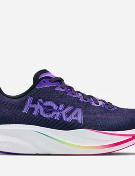 Women's Mach 7 Road Running Shoes in Carbon Black/Cosmic Purple, Size 9 W - HOKA - FashionsVida