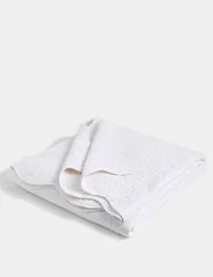 Pure Cotton Quilted Scallop Bedspread Soft White