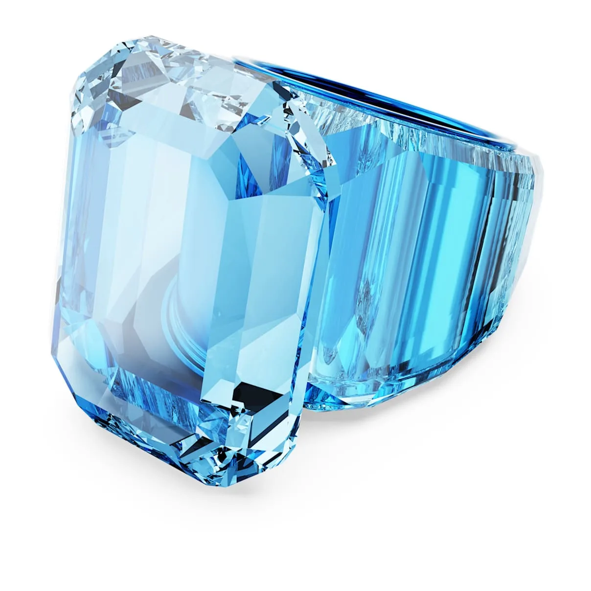 Anello cocktail Lucent, Taglio ottagonale, Blu 55 - Swarovski - FashionsVida
