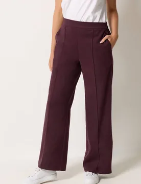 Women's Pintuck Wide Leg Trousers in Purple Size: 8S - Purple - Size: 8S - M&Co - FashionsVida