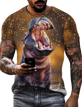 Summer Sports Luxury High-End Men's 3D Printed Short-Sleeve T-Shirt - Loungewear, Relaxed Fit Top - Aliexpress - FashionsVida