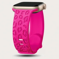 Correa de reloj con estampado de leopardo grabada compatible con Apple Watch 49mm 45mm 44mm 42mm 41mm 40mm 38mm 46mm, correa de silicona deportiva tra