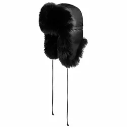 Fake Leather Aviator Hat by - black - Female - Size: One Size