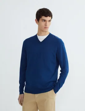 Jersey de hombre cuello pico liso - Alan Paine - FashionsVida