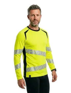 Polo à Manches Longues Accelerate Safe 19081 Hi-Vis Yellow / Black M - MASCOT - FashionsVida