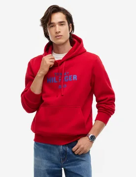 HILFIGER STACK REG FLEECE HOODIE ale - M - FashionsVida