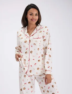 Fleece Hedgehog Pyjama Set in a Bag Cream female - Boux Avenue - FashionsVida